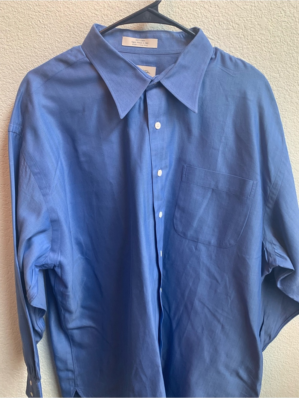 Nordstrom Men's Solid Blue Button-Front Dress Shirt